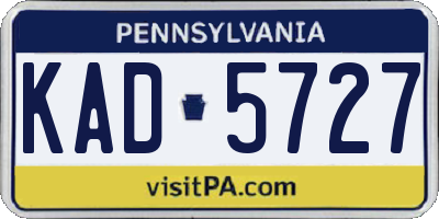 PA license plate KAD5727