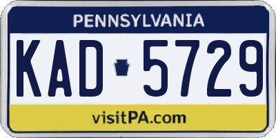 PA license plate KAD5729
