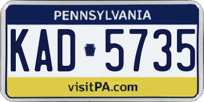 PA license plate KAD5735