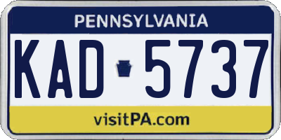 PA license plate KAD5737
