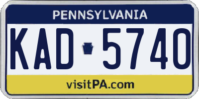 PA license plate KAD5740