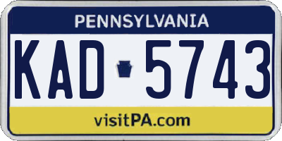 PA license plate KAD5743