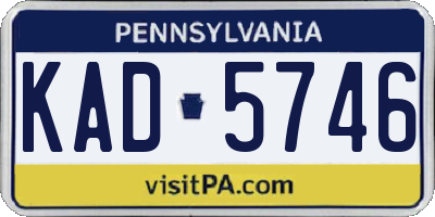PA license plate KAD5746