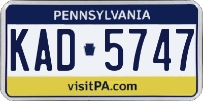 PA license plate KAD5747