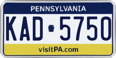 PA license plate KAD5750