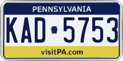 PA license plate KAD5753