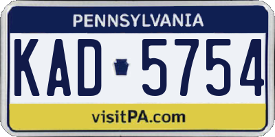 PA license plate KAD5754