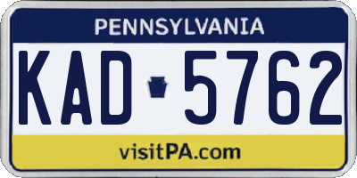 PA license plate KAD5762