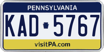 PA license plate KAD5767