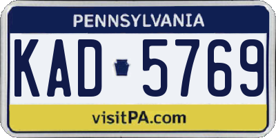 PA license plate KAD5769