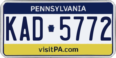 PA license plate KAD5772