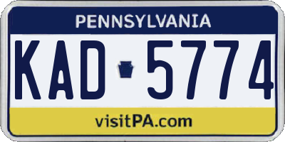 PA license plate KAD5774