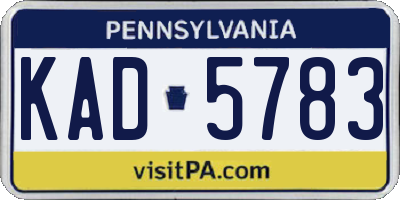PA license plate KAD5783