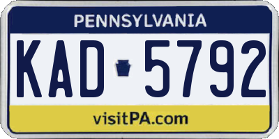 PA license plate KAD5792