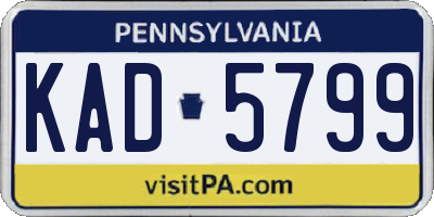 PA license plate KAD5799