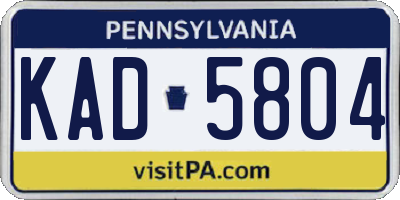 PA license plate KAD5804