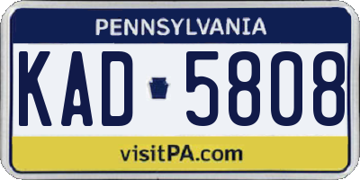 PA license plate KAD5808