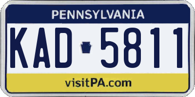 PA license plate KAD5811