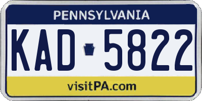 PA license plate KAD5822
