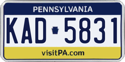 PA license plate KAD5831