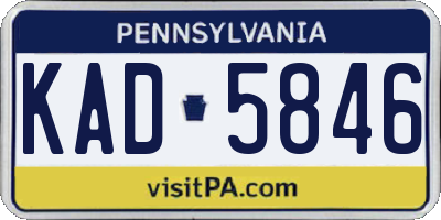 PA license plate KAD5846