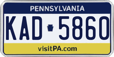 PA license plate KAD5860