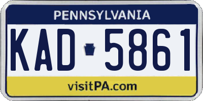 PA license plate KAD5861