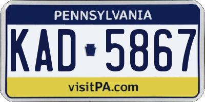 PA license plate KAD5867