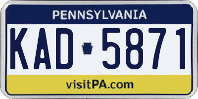 PA license plate KAD5871