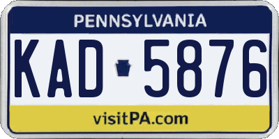 PA license plate KAD5876