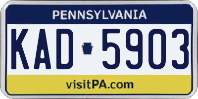 PA license plate KAD5903
