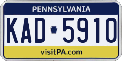 PA license plate KAD5910