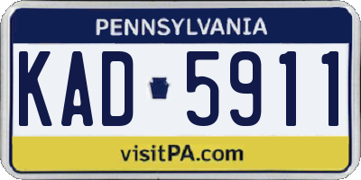 PA license plate KAD5911