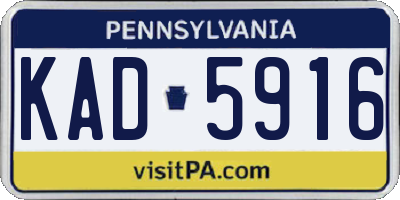 PA license plate KAD5916