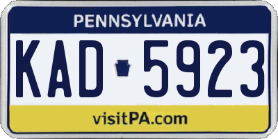 PA license plate KAD5923