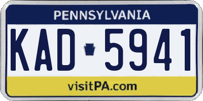 PA license plate KAD5941
