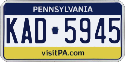 PA license plate KAD5945