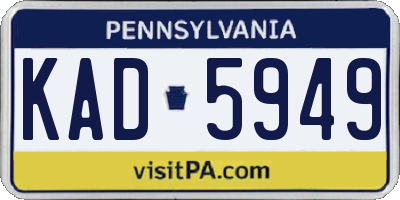 PA license plate KAD5949