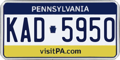 PA license plate KAD5950