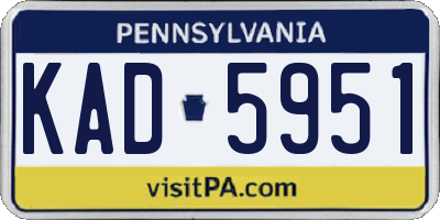 PA license plate KAD5951