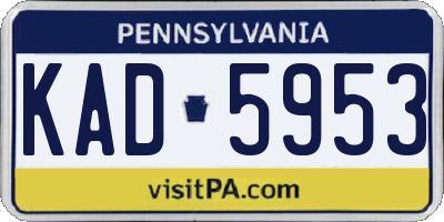 PA license plate KAD5953