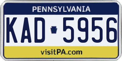 PA license plate KAD5956