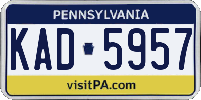 PA license plate KAD5957
