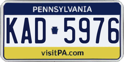 PA license plate KAD5976