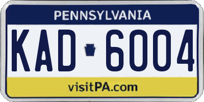 PA license plate KAD6004