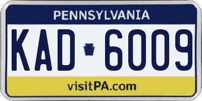 PA license plate KAD6009