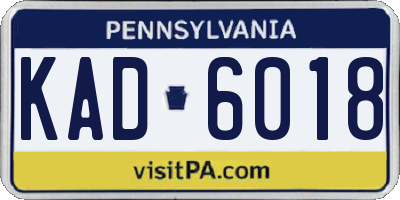 PA license plate KAD6018