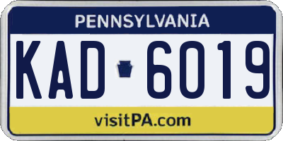 PA license plate KAD6019