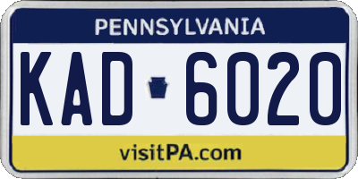 PA license plate KAD6020
