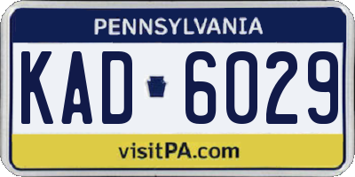 PA license plate KAD6029
